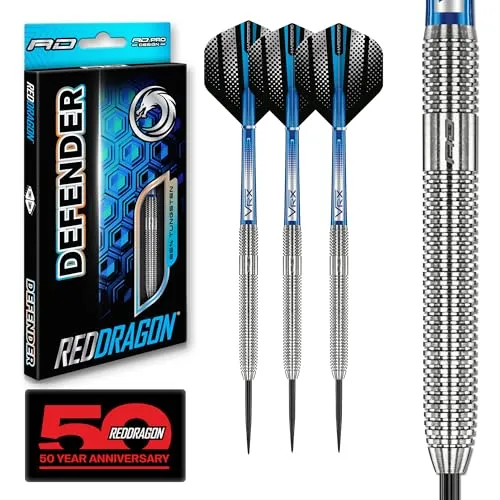 RED DRAGON Darts – Defenders - 85% Professionelles Wolfram Dartpfeile mit Dartflügel und Dart-Schaft (Stängel) - Erhältlich in Triton Soft Tip 19g Barrel / 21g Volles Gewicht und Steel Tip 22g & 24g
