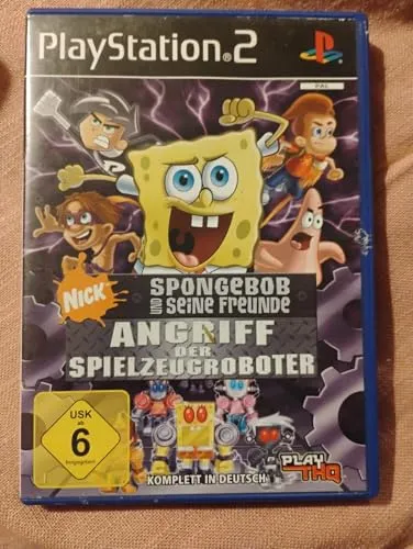 SpongeBob & seine Freunde - Angriff der Spielzeugroboter - PS2 Action-Adventure, erlebe spannende Abenteuer mit SpongeBob und seinen Freunden, ideal für Fans und Familien.