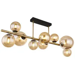 Globo Lighting Deckenleuchte Riha, 9x G9 LED - Schwarz Matt - Moderne Deckenleuchte aus Metall mit 9 G9 LEDs, sorgt für warmweißes Licht (3000K) und schafft eine angenehme Atmosphäre in jedem Raum.