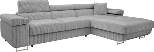 Mirjan24 Ecksofa Torezio Mini Cord - Sofas & Couches mit Schlaffunktion und Bettkasten, ideal für kleine Räume - Bequeme Polsterung und verstellbare Kopfstützen für optimalen Komfort.