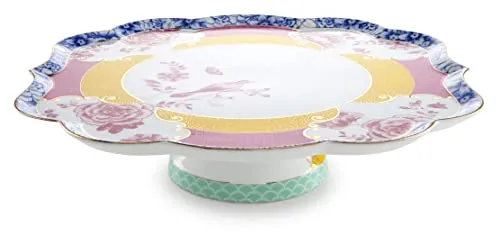 Pip Studio Kuchenplatte Royal | Multicolor - Bunte, florale Porzellan-Kuchenplatte für stilvolle Anlässe. Ideal zum Servieren von Torten und Gebäck. Ein Blickfang auf jedem Tisch!