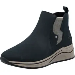 RIEKER Chelseaboots für Damen, Gr. 43, Nachtblau - Sportliche RIEKER Chelseaboots aus wärmendem Nubuklederimitat, ideal für lange Spaziergänge. Mit elastischem Einsatz und rutschhemmender Gummisohle für besten Tragekomfort.