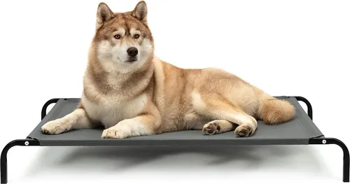 lionto Outdoor Hundeliege XL, 117x85 cm - Hundebetten: Stabile und luftige Hundeliege für drinnen und draußen, schützt vor Bodenkälte und sorgt für optimale Hygiene.