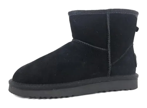 OOG Damen Lederboots - Warme Mini Boots für den Winter - Wanderschuhe aus echtem Leder, gefüttert mit warmem Fell und rutschfester Sohle für optimalen Komfort in der kalten Jahreszeit.