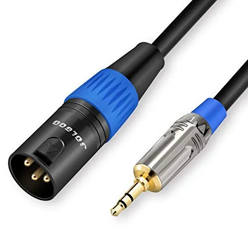 JOLGOO 3,5-mm-auf-XLR-Kabel, Unsymmetrisches Stereostecker-Mikrofonkabel, Kompatibel Mit iPhone, iPod, Computer, Videokamera und Mehr, 3 m
