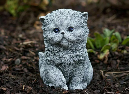 Steinfigur Perser Angora Katze Kitten frostfest wetterfest Gartenfigur Deko