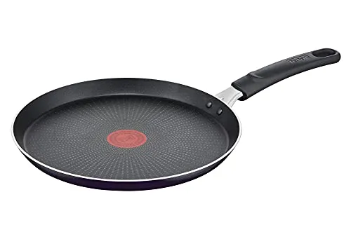 Tefal Resist Crêpepfanne 25 cm - Pfanne für perfekte Pfannkuchen mit Titan Antihaftversiegelung und Thermo-Signal für ideale Brattemperatur, nicht induktionsgeeignet, leicht zu reinigen.