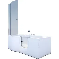 Seniorendusche und Badewanne mit Tür S12D-TH-R 85x170cm