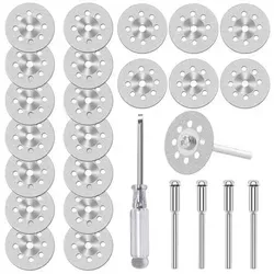 Diamant-Trennscheiben 22 mm - 20 Stück für Glas, Fliese und Stein - 20 Diamant-Trennscheiben (22 mm) für präzises Schneiden von Glas, Fliesen und Stein. Hohe Schnittleistung und vielseitig einsetzbar, inklusive 4 Dornen und 1 Schraubendreher.