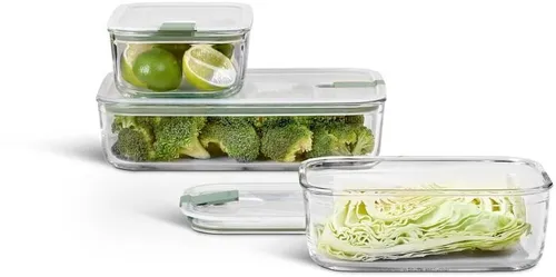 Mepal Vorratsdosenset Easyclip - Vorratsdosen aus Glas, Kunststoff und Silikon, auslaufsicher und luftdicht, ideal für Kühlschrank und Mikrowelle, bis 550 °C backofengeeignet.