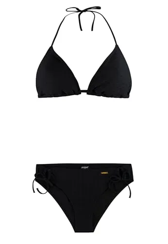 PROTEST PRTEXIT TRIANGLE Bikini 2026 true black - L - Charmanter Bikini mit Spitzen-Details und herausnehmbaren Pads für Flexibilität. Der weiche Stoff bietet hohen Tragekomfort – perfekt für entspannte Strandtage und einen stilvollen Auftritt.