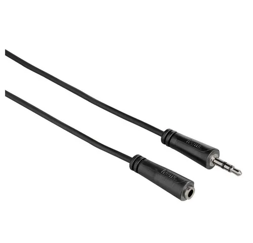 Hama Hama KLINKEN-VERL3,5MM,3,0M,1S, Schwarz, 3m, für Audiogeräte mit Verlängerungskabel