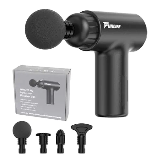 Funlife M2 Mini Massagepistole – Kompakt & Leistungsstark - Die Funlife M2 Mini Massagepistole bietet mit 6 Intensitätsstufen und 12 mm Tiefenmassage eine effektive Lösung zur Entspannung. Ideal für unterwegs, leicht und leise, perfekt für Büro und Reisen.