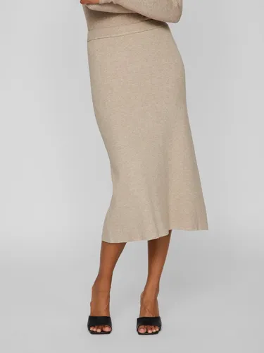 Vila Strickrock VICOMFY A-LINE KNIT SKIRT in beige von VILA