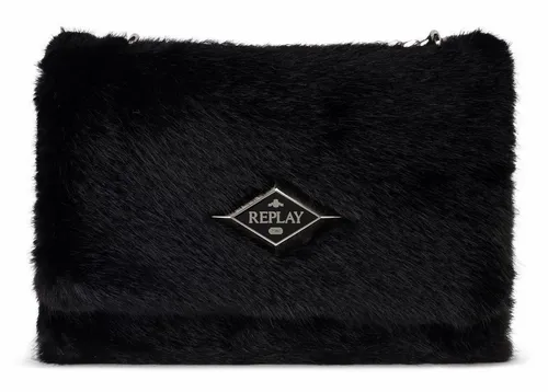 REPLAY Crossbody Bag Umhängetasche Schwarz - Stylische Umhängetasche für Damen in elegantem Schwarz, aus hochwertigem Polyurethan und Polyester gefertigt. Ideal für Freizeitaktivitäten und mit praktischem Kreditkartenfach.
