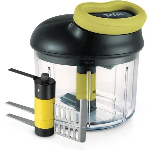 Tefal K1321324 Manueller Zerkleinerer 5 Sekunden | mit spezieller Püree-Klinge | 900 ml | Passierklinge zum Schneiden und Mixen von Gemüse, Fleisch, Nüssen, Zwiebeln | Klingen aus Edelstahl