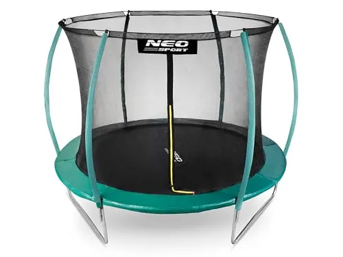Gartentrampolin 244 cm für Kinder – Komplettset mit Sicherheitsnetz - Trampolin für Kinder mit 244 cm Durchmesser, inklusive Innen-Sicherheitsnetz und Leiter für sicheren Spielspaß im Garten.