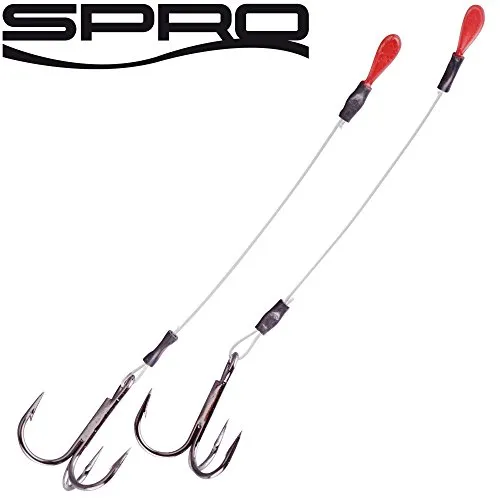 Spro Pike Fighter One-Touch Fine Stinger 9,4kg - 2 Stingerhaken zum Zanderangeln, Angsthaken zum Spinnfischen, Angstdrilling, Länge/Hakengröße:5.5cm / Gr. 8