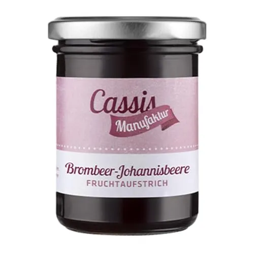 Cassismanufaktur | Fruchtaufstrich Brombeer-Johannisbeere | reife Früchte | 66% Fruchtanteil | 220g