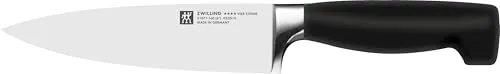 Zwilling Kochmesser Vier Sterne 31071-161 - 16 cm Edelstahlklinge - Küchenmesser mit eisgehärteter FRIODUR-Klinge für langanhaltende Schärfe und Präzision. Ergonomischer Kunststoffgriff für besten Halt – ideal für Profi- und Hobbyköche.