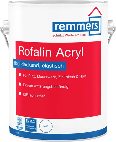 Remmers ROFALIN ACRYL 5L DUNKELBRAUN - Wetterschutzfarbe für Holz, hochdeckend und schnelltrocknend, ideal für Innen- und Außenanwendungen, umweltgerecht und geruchsmild.