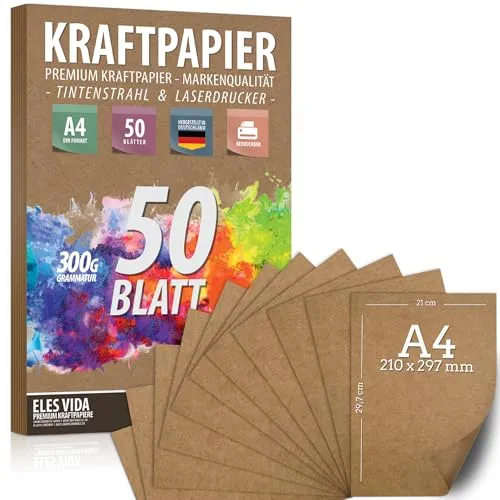Blatt Kraftpapier A4-300 g in braun von ELES VIDA