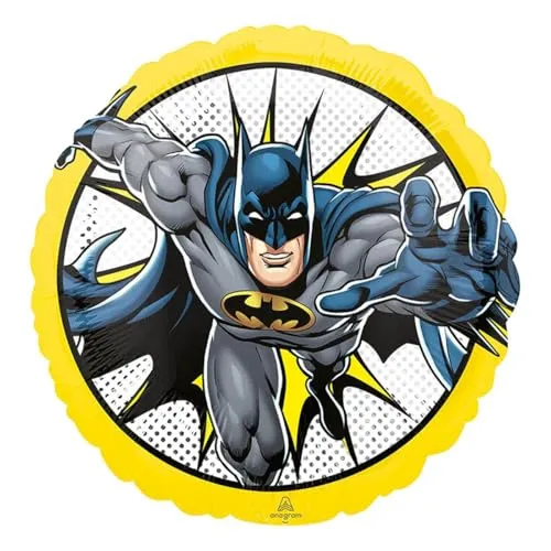 Amscan 4071401 Party Generic Batman Comics Aluminiumballon 43 cm, mehrfarbig