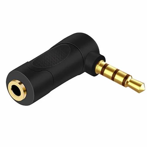 B91 3.5mm Audio Verlängerung 4 Polig 90° Winkelstecker für Autoradio, Kopfhörer