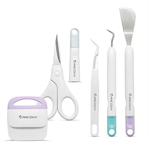 RANCOVY Basiswerkzeuge für Cricut Vinyl Basic Tool zur Joy Werkzeuge für Cricut/Silhouette/Siser/Oracal 631 651 751, Entgitterwerkzeug Plotter Zubehör Bastelwerkzeug Set