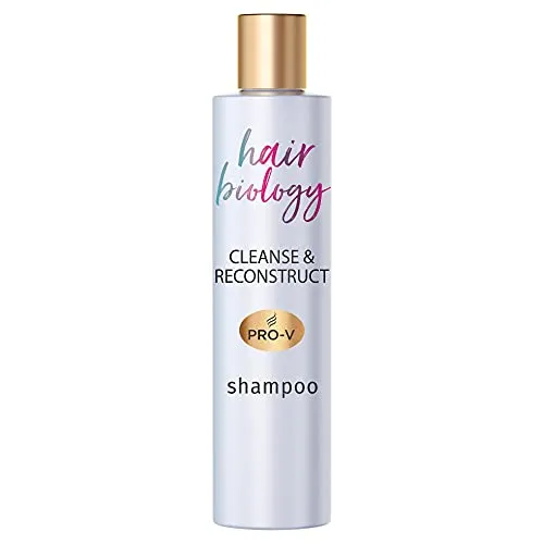 Hair Biology Cleanse & Reconstruct Shampoo 250ml - Shampoo für fettigen Ansatz und geschädigte Spitzen, nährt intensiv und reinigt tiefenwirksam. Mit Rosenwasser und Pro-V für gesund aussehendes Haar, ganz ohne Farbstoffe und Silikone.