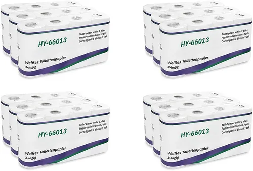 Hypafol Toilettenpapier 3-lagig, 96 Rollen, 150 Blatt, motivgeprägt (192-St)