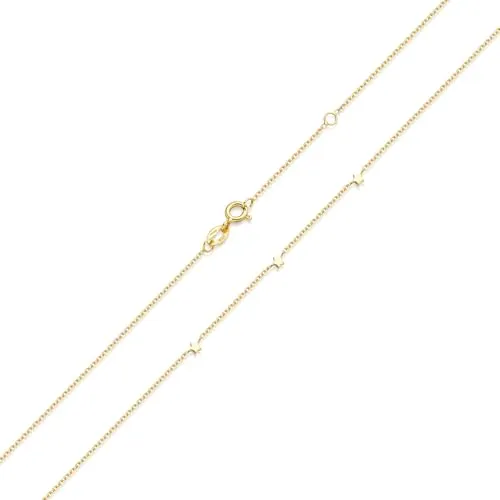 MATERIA feine Gold Kette mit Sternen - Elegante Damenkette aus vergoldetem 925 Sterling Silber, filigran verarbeitet und mit Anlaufschutz für langanhaltenden Glanz. Ideal als Geschenk oder im Set kombinierbar.