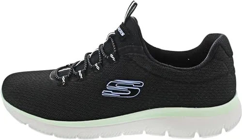 Skechers 150268 Schnürschuh schwarz 37 EU - Sneaker in Größe 37, stylischer schwarzer Look mit elastischem Band für optimalen Halt und Komfort, ideal für den Alltag.