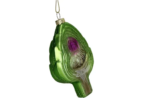 HD Collection Christbaumschmuck, Christbaumschmuck Glas 11cm Artischocke Figur Grün