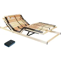 Comfort Lux Elektrischer Lattenrost mit Nackenstütze 90x190 cm - Lattenrost: 7-Zonen-Motor-Lattenrost mit 42 Federholzleisten, individuell verstellbar per Funk, ideal für optimalen Liegekomfort und Rückenentspannung. Made in Germany, belastbar bis 180 kg.