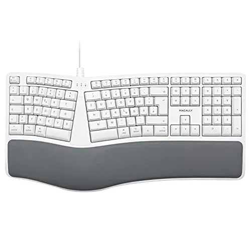 Macally MERGOKEY-DE, ergonomische USB-A-Tastatur mit Handballenauflage