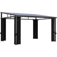vidaXL Pavillon mit Vorhängen 405x294 cm Anthrazit