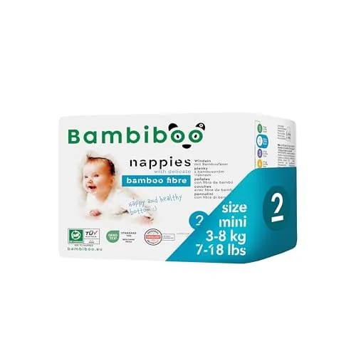 Bambiboo Hautfreundliche Einwegwindeln Mini mit Weicher Bambusfaser und Nabelöffnung