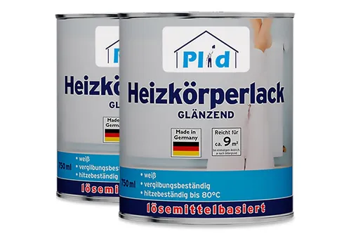 Heizkörperlack 1,5L Weiß Glänzend - Hochdeckender, hitzebeständiger Lack für Heizkörper, schnelltrocknend und ideal für eine Fläche von ca. 18m². Perfekt für ein glänzendes Finish!