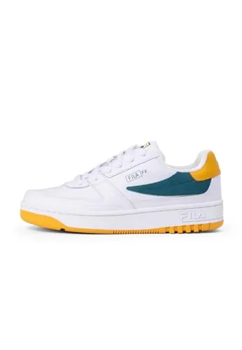 FILA Herren FXVENTUNO L Sneaker, White-Chesapeake Bay, 44 EU - Herren-Sneaker mit modernem Basketball-Design, aus strapazierfähigem, strukturiertem Leder und dem ikonischen FILA Flag-Logo für einen zeitlosen Look.