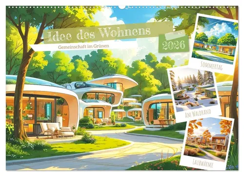 CALVENDO Wandkalender Idee des Wohnens (Wandkalender 2026 DIN A2 quer), CALVENDO Monatskalen