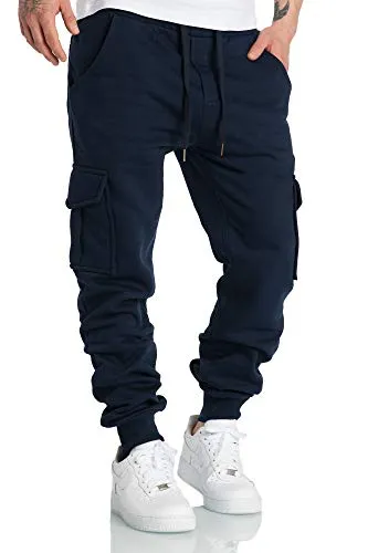 Amaci&Sons Herren Cargo Jogginghose Sporthose Sweatpants Jogger Trainingshose 2016 Navyblau XXL