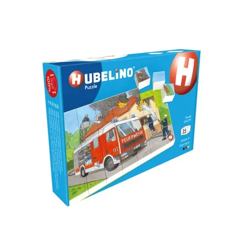 Hubelino Puzzle #410139 Feuerwehr Einsatz, 35-teilig, kompatibel mit Bausteinen Anderer Hersteller