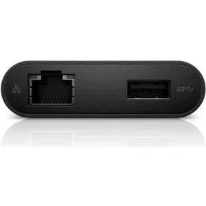 Dell DA200 - Externer Videoadapter - USB-C - HDMI-Kabel & Videokabel, kompakter Adapter mit HDMI/VGA/Ethernet/USB 3.0 für flexible Anschlüsse und erhöhte Produktivität ohne Verlust von USB-Ports.