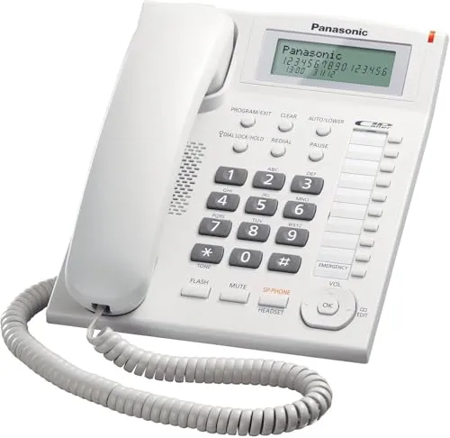 Panasonic KX-TS880 - Festnetztelefon mit Anrufer-Identifikation, Freisprecheinrichtung und 50 Telefonbucheinträgen in elegantem Weiß