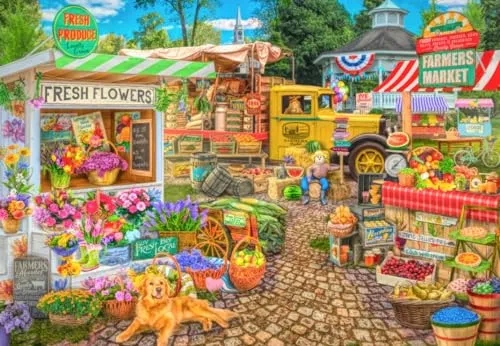 Puzzle 1000 Teile - Farmers Market Spring Summer Season