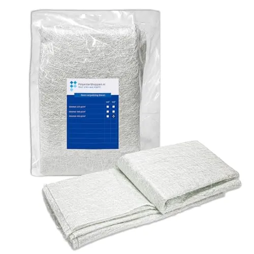 Glasfasermatte, Glasmatte, Glasfasergewebe/CSM | 5m2 | 450 gr/m2 | Speziell für Polyesterharze | Gute Imprägnierung | GFK matten, Fiberglas, Glasfaservlies, Glasgewebe, Rovinggewebe
