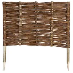 Produktbild sunnypillow Beetbegrenzung Beeteinfassung aus Weide Weidenzaun Rasenkante Palisade beige 60 cm x 40 cm