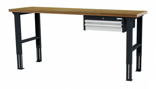 Arbeitstisch höhenverstellbar, Schubladen: 1x50, 1x100 BxTxH 2000x600x760-1060 m