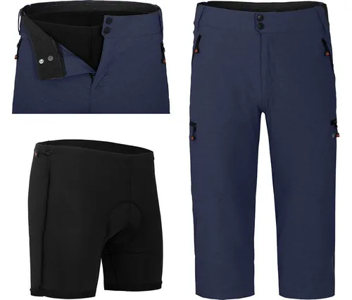 Fahrradhose PORVOO Capri Herren 3/4 Radhose - Robuste und elastische 3/4 Radhose für Herren mit gepolsterter Innenhose, ideal für lange Fahrten. Genießen Sie Komfort und Bewegungsfreiheit in peacoat blau.